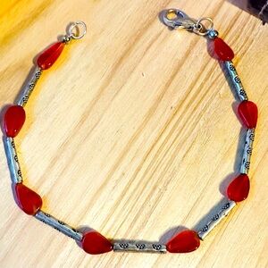 Carnelian Bracelet w/ silver plated findings. Can be worn by itself or stacked.